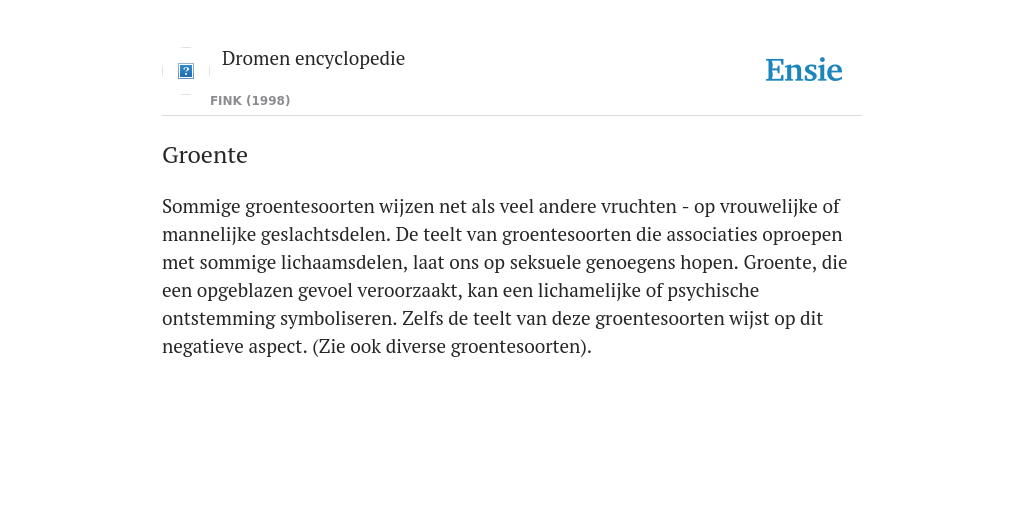 Groente de betekenis volgens Dromen encyclopedie