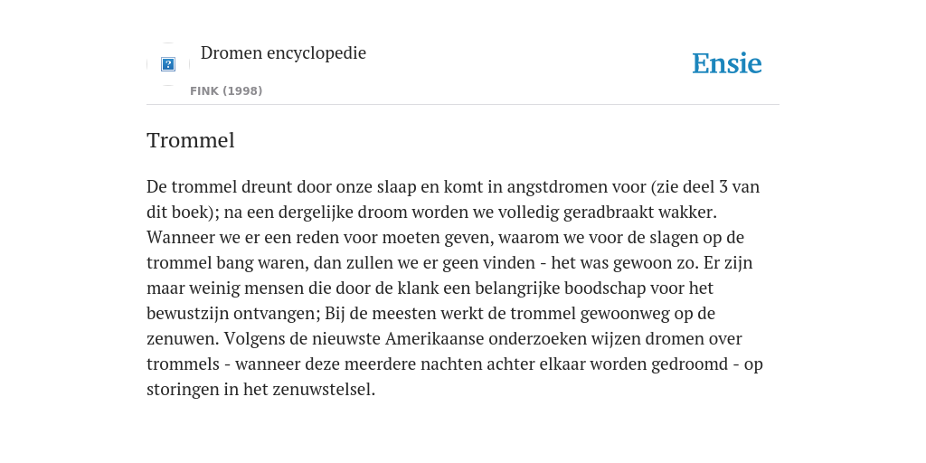 Trommel de betekenis volgens Dromen encyclopedie