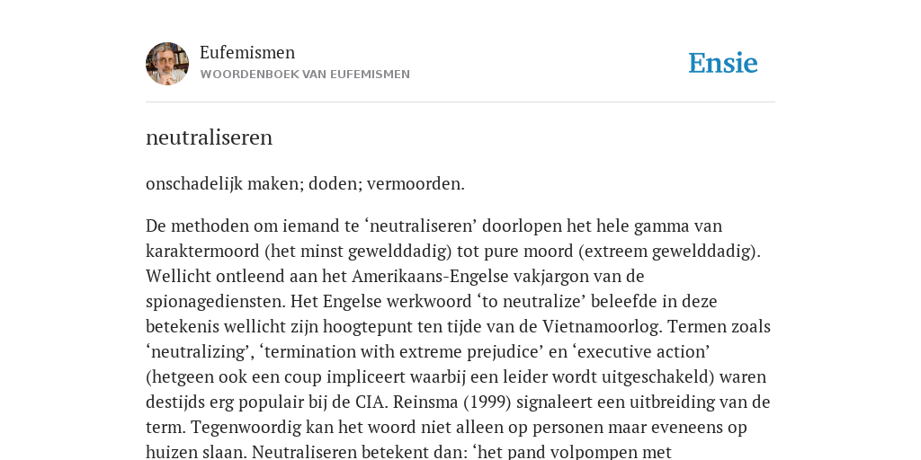 neutraliseren de betekenis volgens Woordenboek van