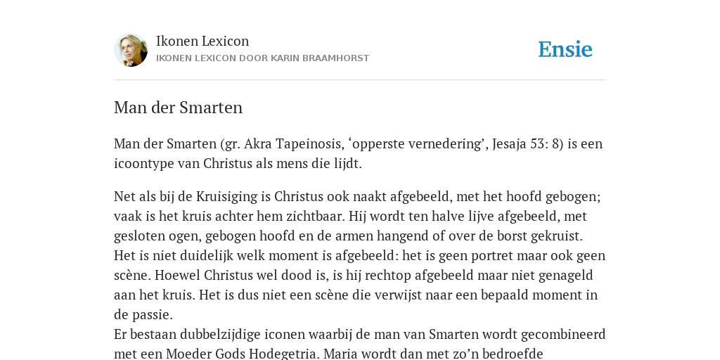 Man Van Smarten Tekst Man der Smarten - de betekenis volgens Ikonen Lexicon