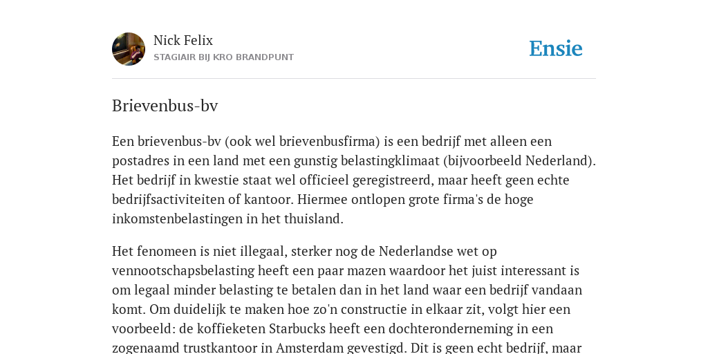 decaan uitbarsting hoed Brievenbus-bv - de betekenis volgens Ensie van Nick