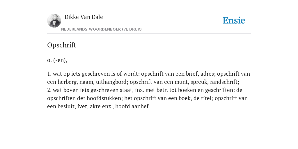 doolhof bonen Bedankt Opschrift - de betekenis volgens Groot woordenboek der Nederlandse taal