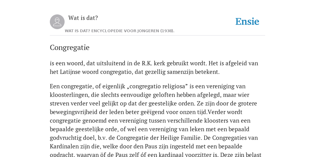 Congregatie - De Betekenis Volgens Wat Is Dat?